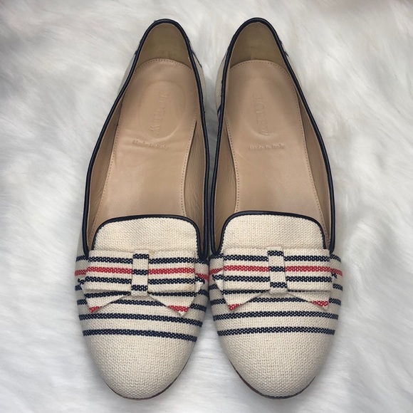 J. Crew Shoes - J. Crew canvas/leather flats with bow on toes